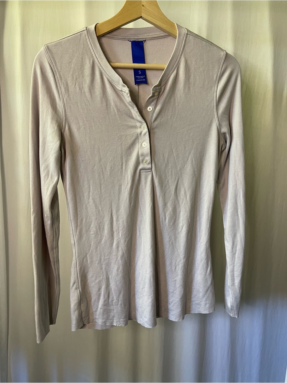 KIT AND ACE Soft Long Sleeve Henley Top Dusty Lilac Wool Blend Womens Small